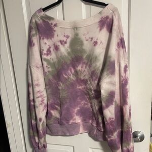 Purple and Gray Tie-Dye Sweatshirt